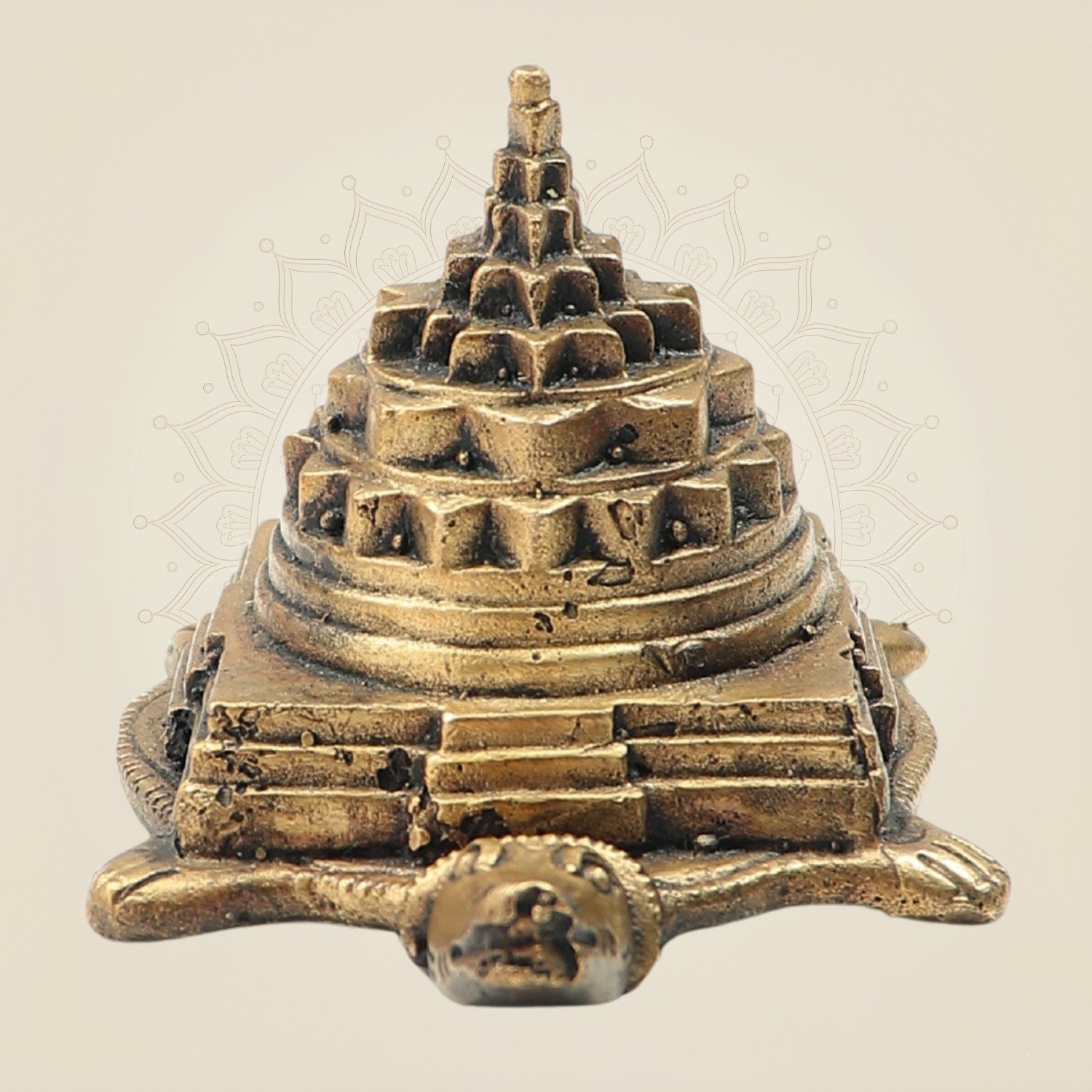 Bronze Tortoise Meru Shri Yantra - Panchaloha Murt