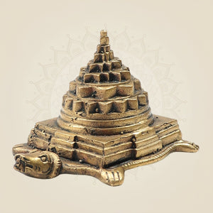 Bronze Tortoise Meru Shri Yantra - Panchaloha Sculpture