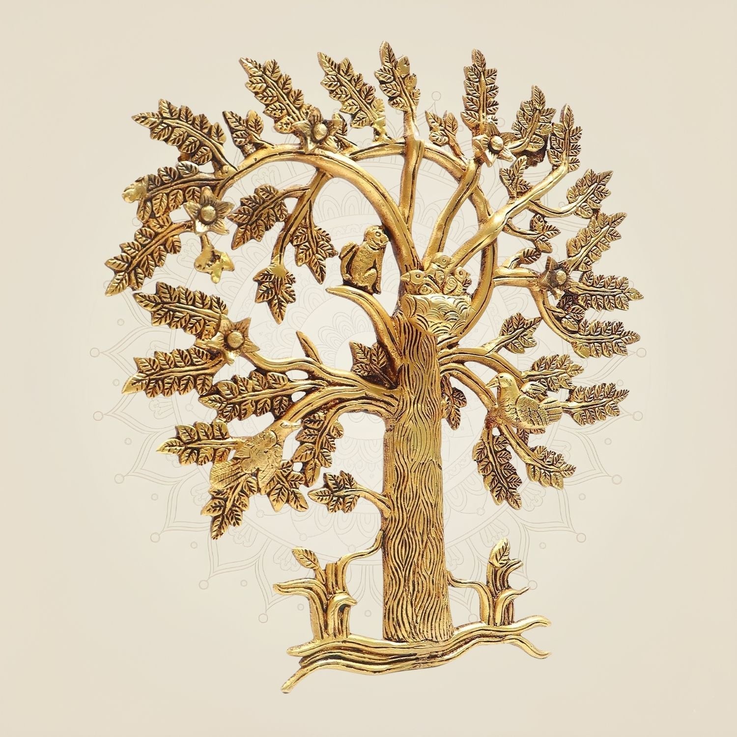Brass Kalpavriksha Tree of Life 14 "– Unique Wall & Living Room Decor