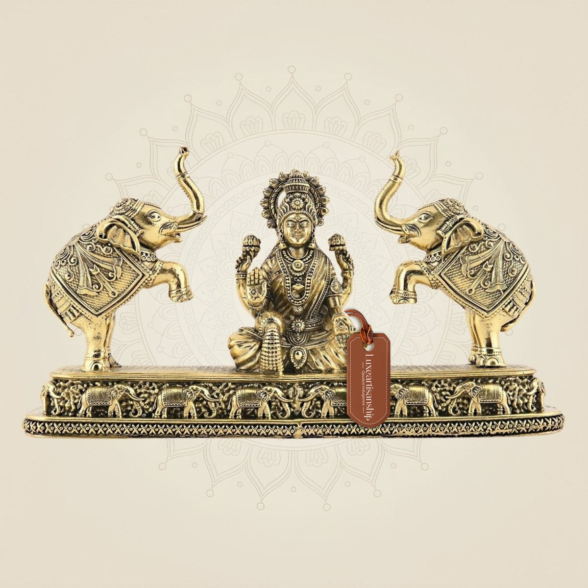4.25" Brass Gajalakshmi Idol | Vastu Decor for Fortune, Growth & Gifting