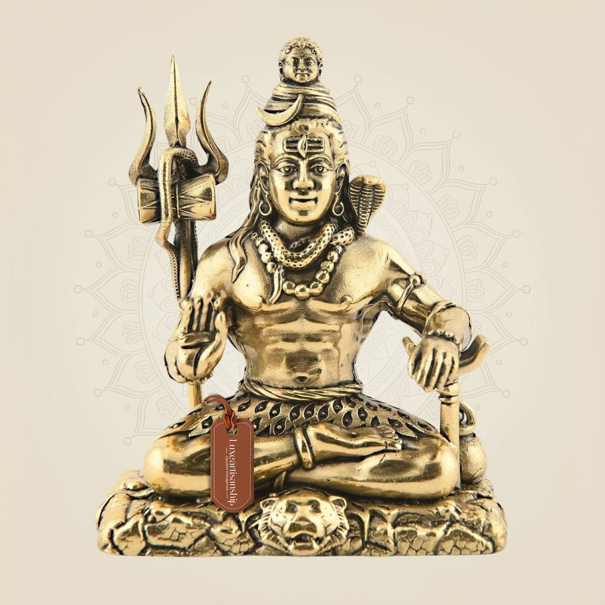 Brass Lord Shiva Murti 4.5 - Divine Mahadev Statue for Home