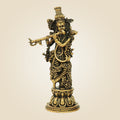 4.75" Krishna Bronze Idol – South Indian Divine Murti for Mandir