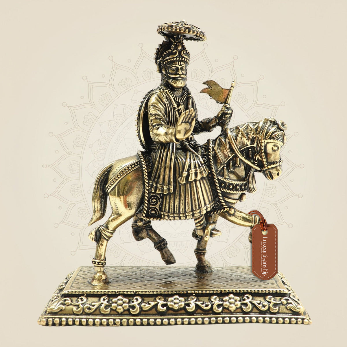 4.5" Baba Ramdev Pir Brass Statue - Detailed Devotional Idol