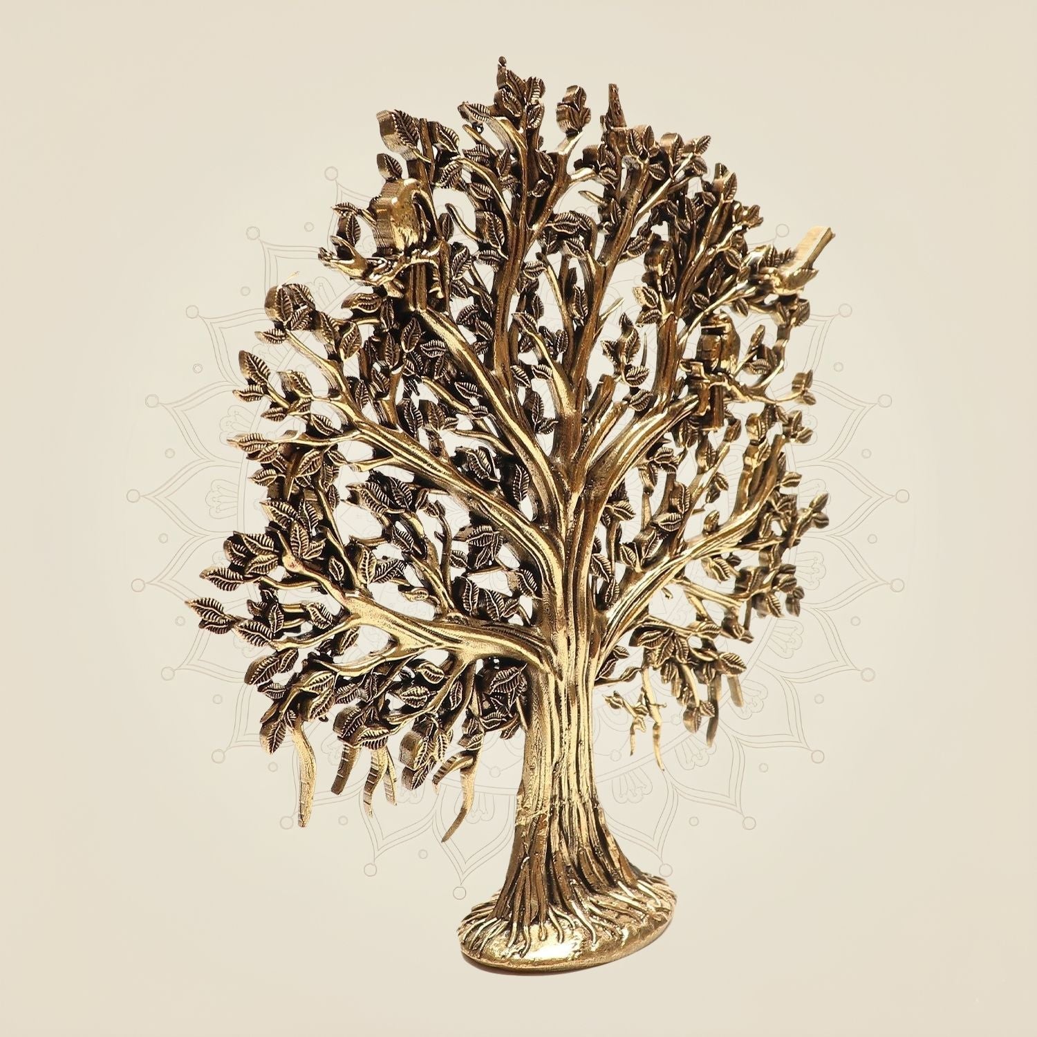 Brass Kalpavriksha "Tree of Life" with Birds – Handcrafted Spiritual Wall Hanging 6.25"