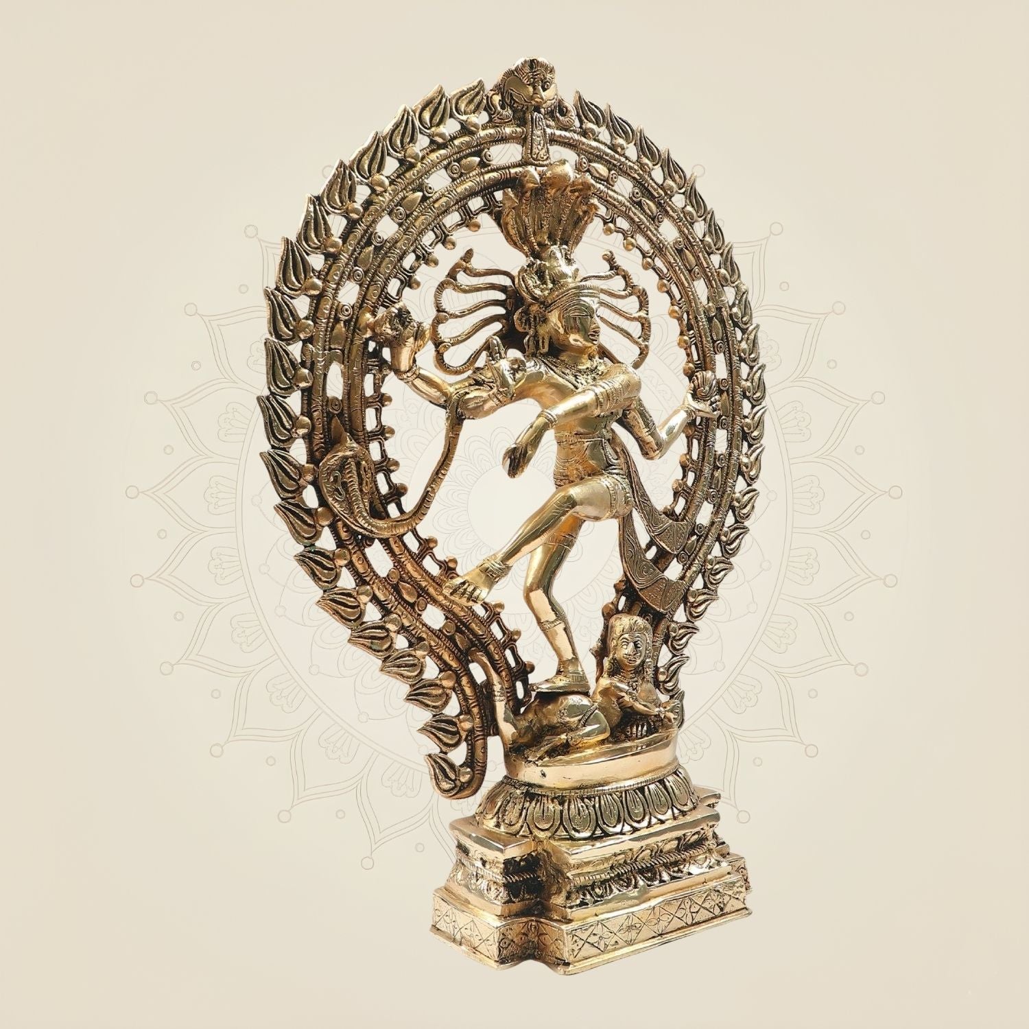 Brass Nataraja Murti 21.5" - Big Size Lord Shiva in Cosmic Dance Form Idol