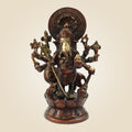 Brass Astha Bhuja Ganesha Idol - 8-Armed Ganesh Statue 9 Inch for Vastu & Home Temple Decor"