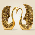 Pure Brass Swan Statues in Pair – 9.75 Inch Graceful Figurines for Home & Office Décor