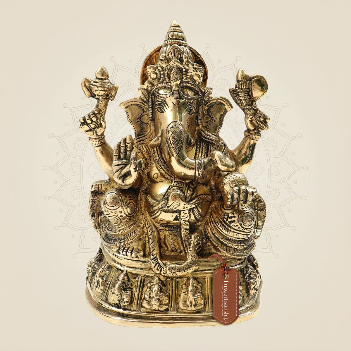 Finely Carved Brass Ganesha Idol – Premium Heavy-weight Craft