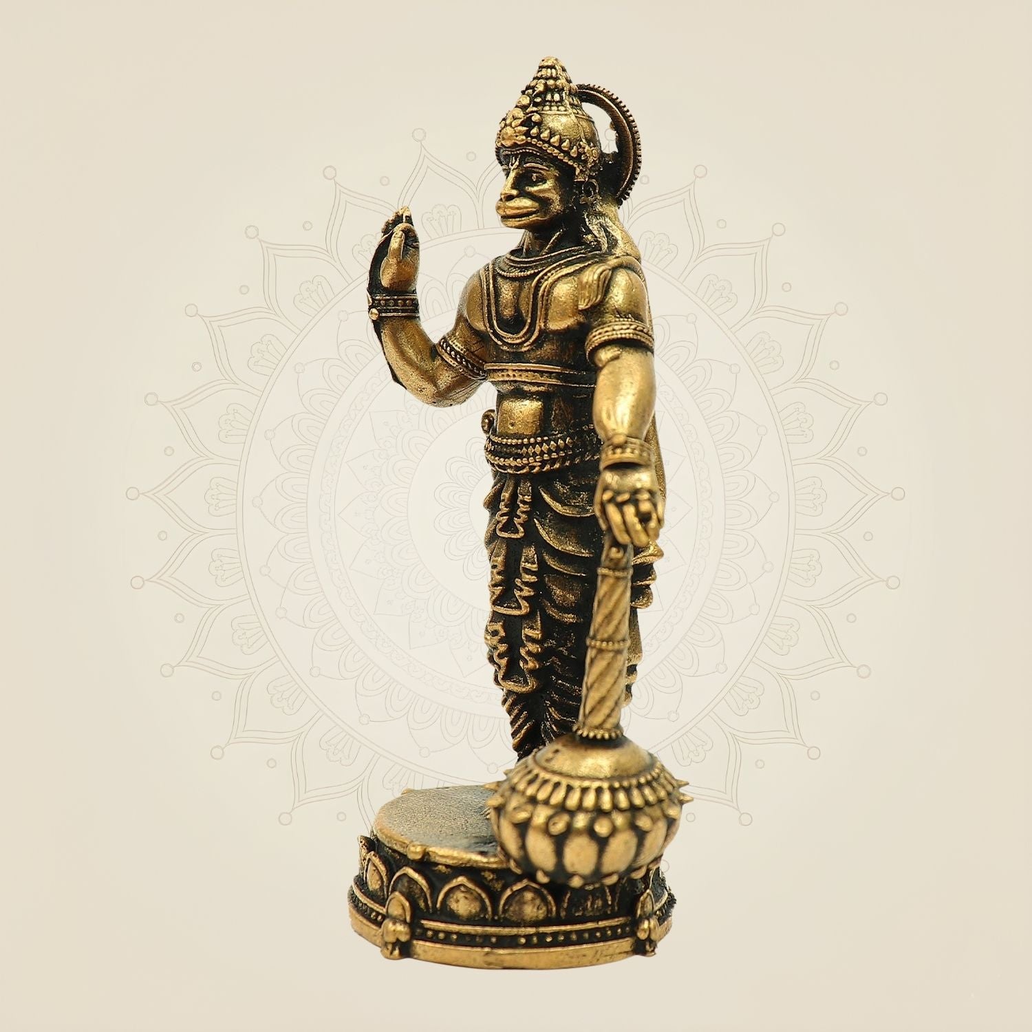 Standing Hanuman Bronze Idol – 3" Powerful Murti for Pooja & Gift
