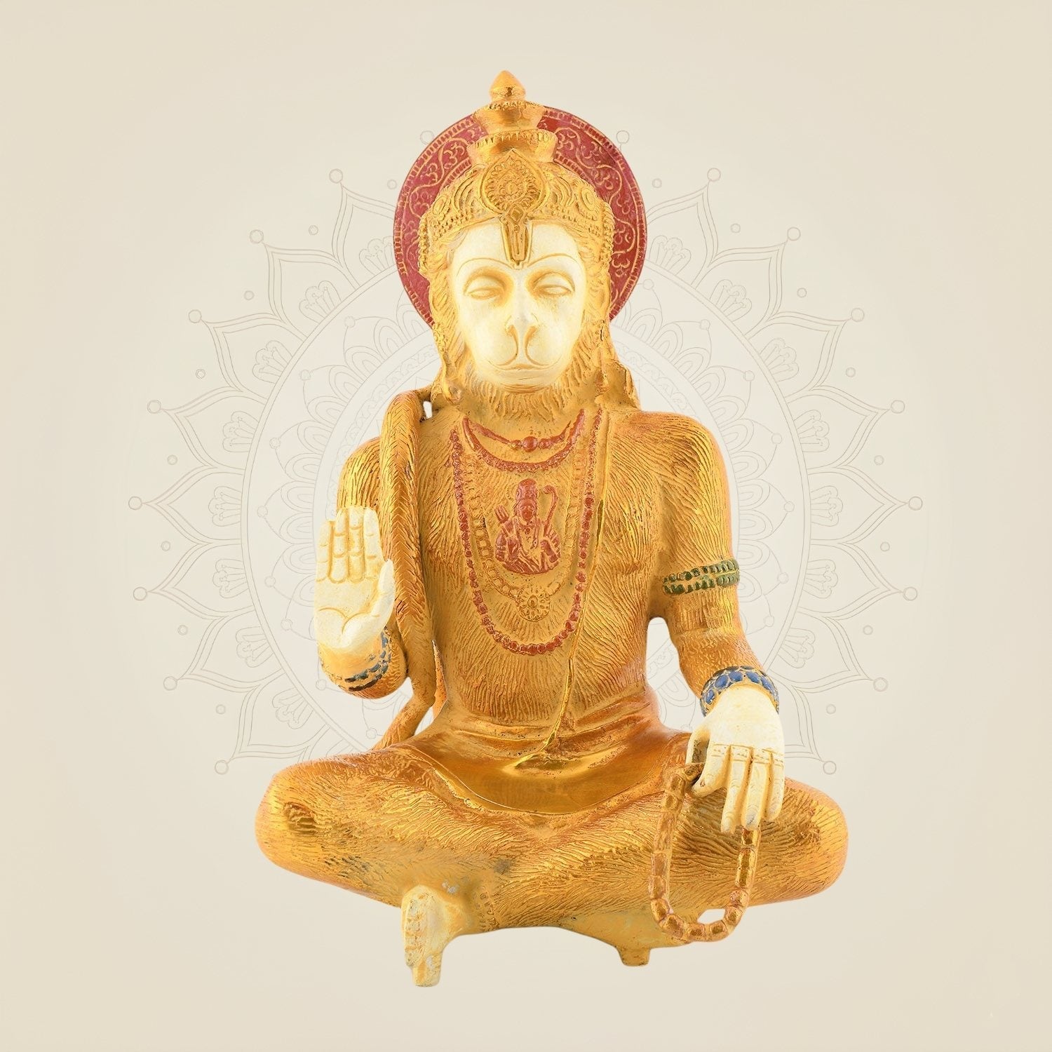 Hanuman Ji Brass Idol – 11.5" Handcrafted Statue for Puja & Decor Use