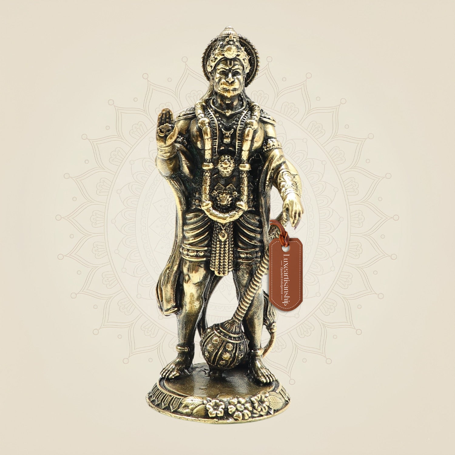 Brass Standing Hanumanji Statue 4" - Fine-Detail Bajrangbali Statue