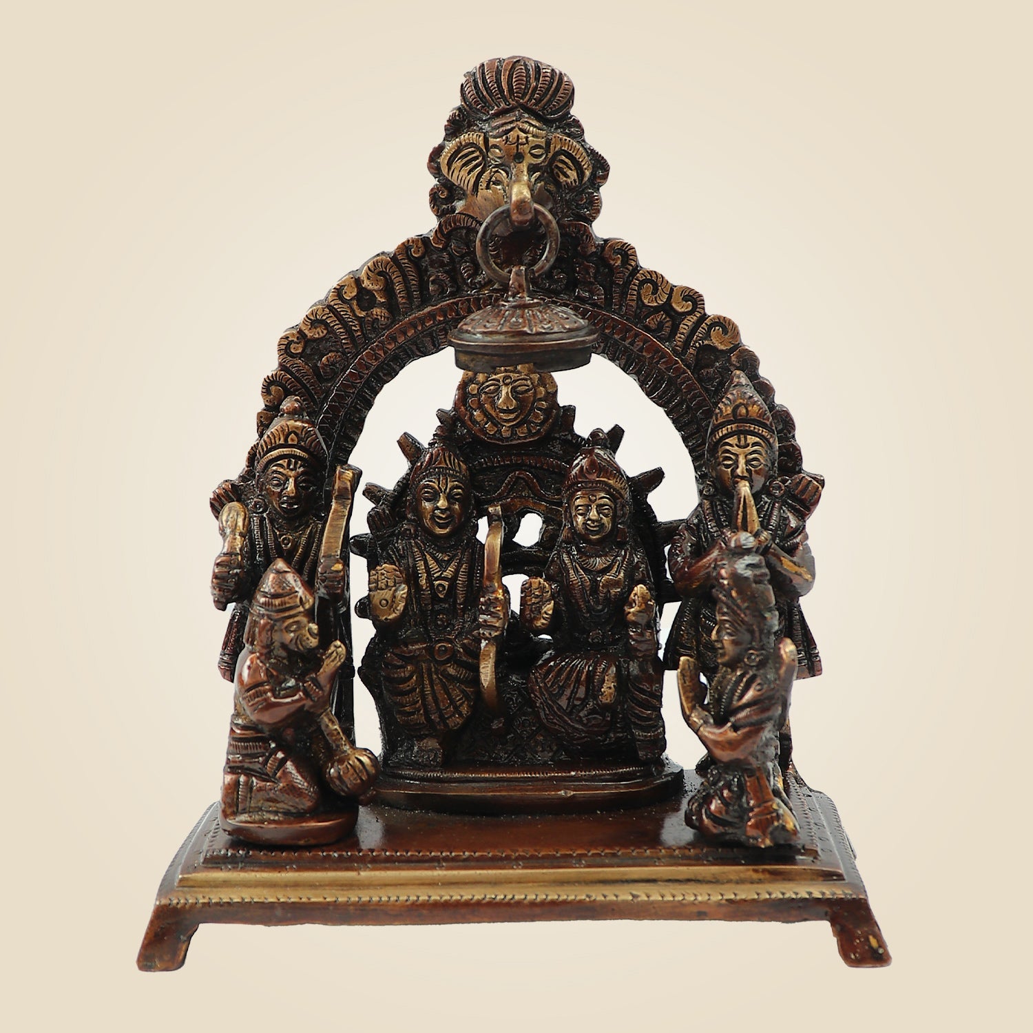 Handcrafted Ram Darbar Brass Statue 6.5" – Elegant Temple & Living Room Décor