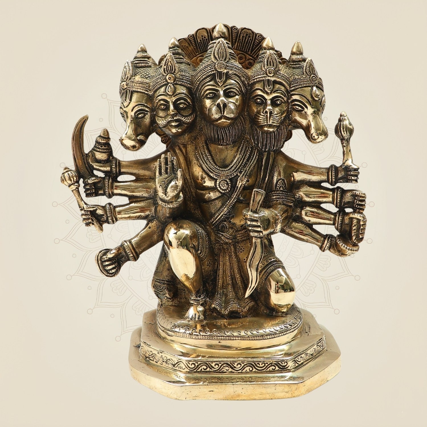 Brass Panchmukhi Hanuman Idol