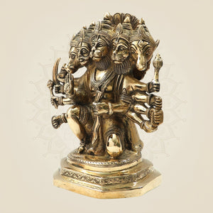 Brass Panchmukhi Hanuman Murti