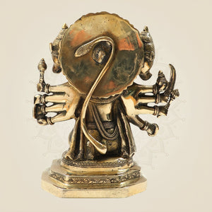 Brass Panchmukhi Hanuman Sculpture