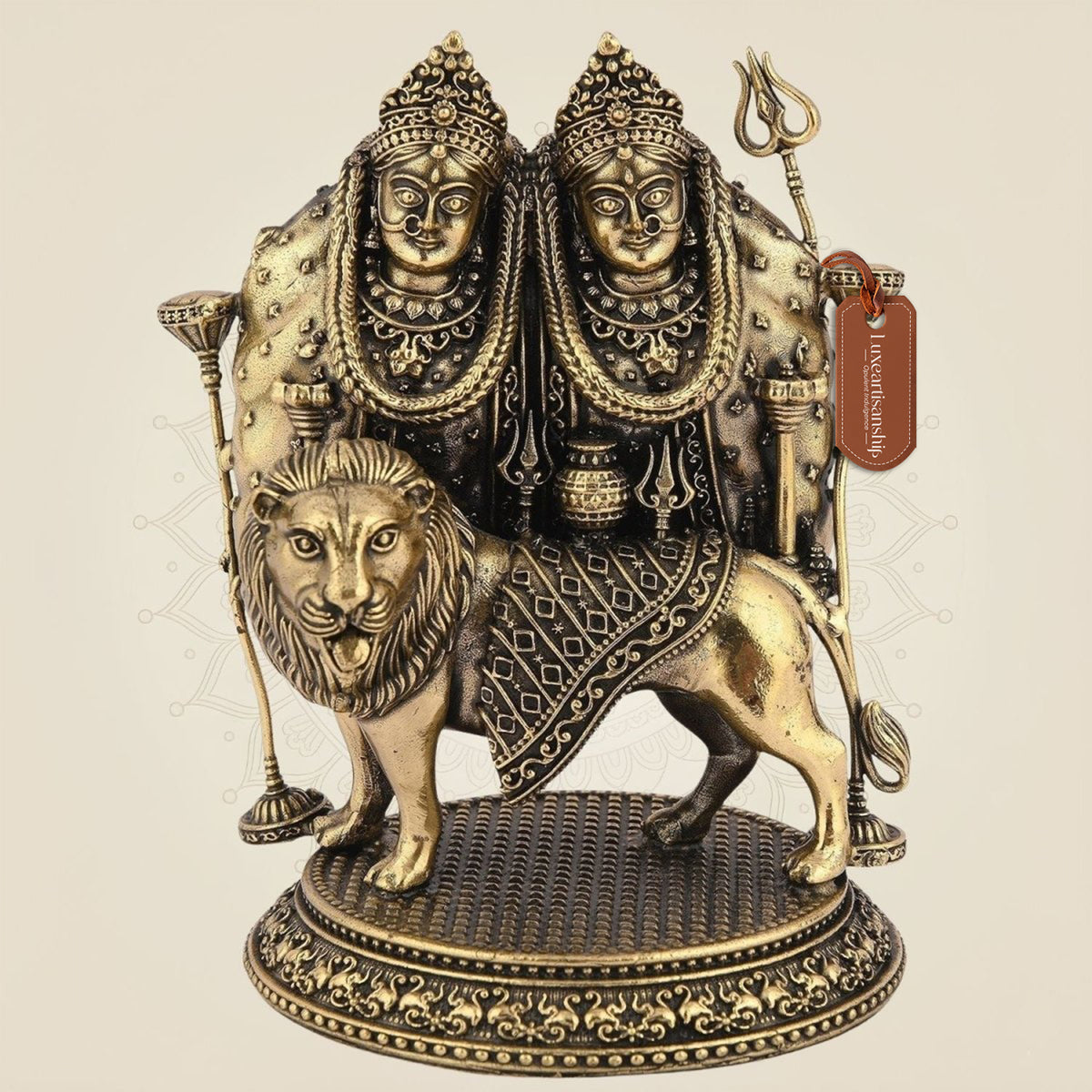 Handcrafted Chamunda Mata Brass Idol 4.75 "- Divine Goddess Statue for Temple & Home Decor