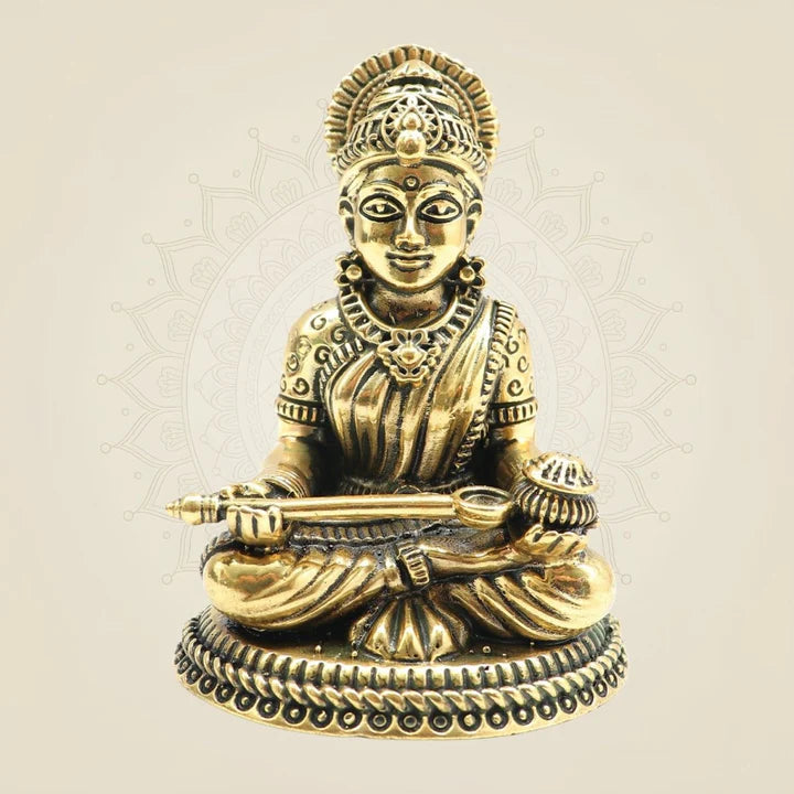 Lightweight Brass Annapurna Devi Idol – Superfine Handcrafted Statue for Puja & Décor 3.25"