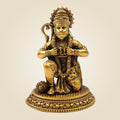 Brass Hanuman Idol – Heart Opening Pose with Ram & Sita - Handcrafted Spiritual Statue 5"