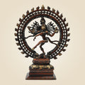 Traditional Artwork Brass Nataraja Idol | Dancing Shiva Statue 17" for Spiritual Home & Temple Decoration