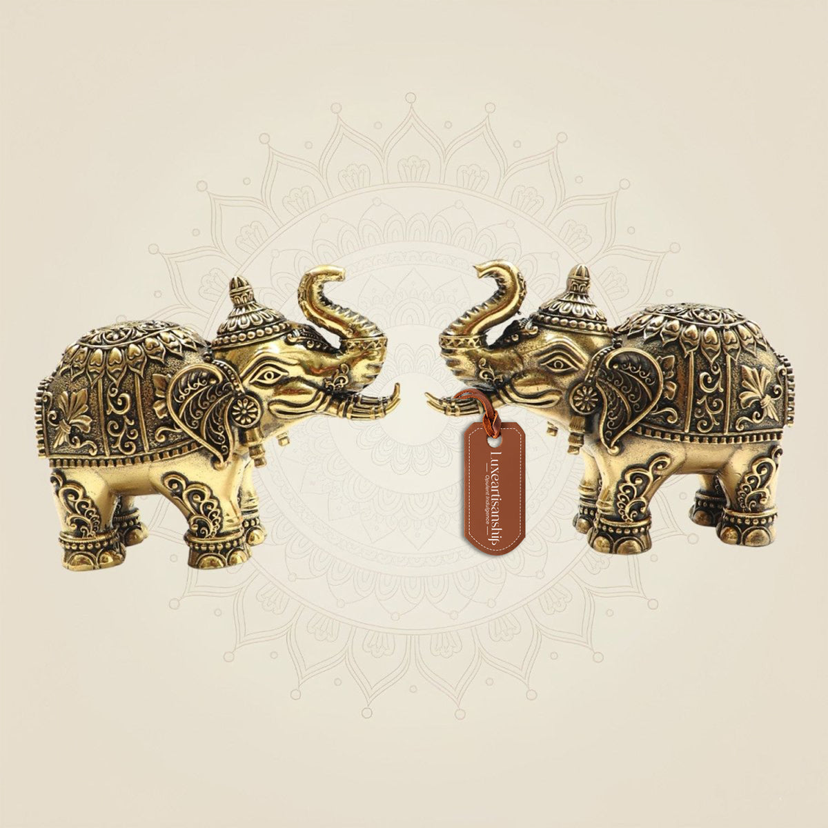 3" Brass Maharaja Elephant Statue Inspired by Royal Heritage
