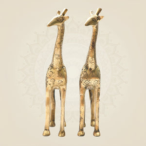 Brass Giraffe Pair Figurine