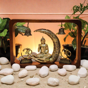 Buddha Idol in Wooden Frame