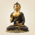 Brass Tibetan Medicine Buddha Idol – Unique Healing Spiritual Statue 11.5"