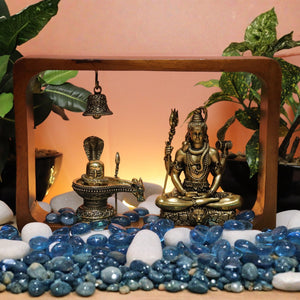 Shiva Idol with Shivling in Wooden Frame