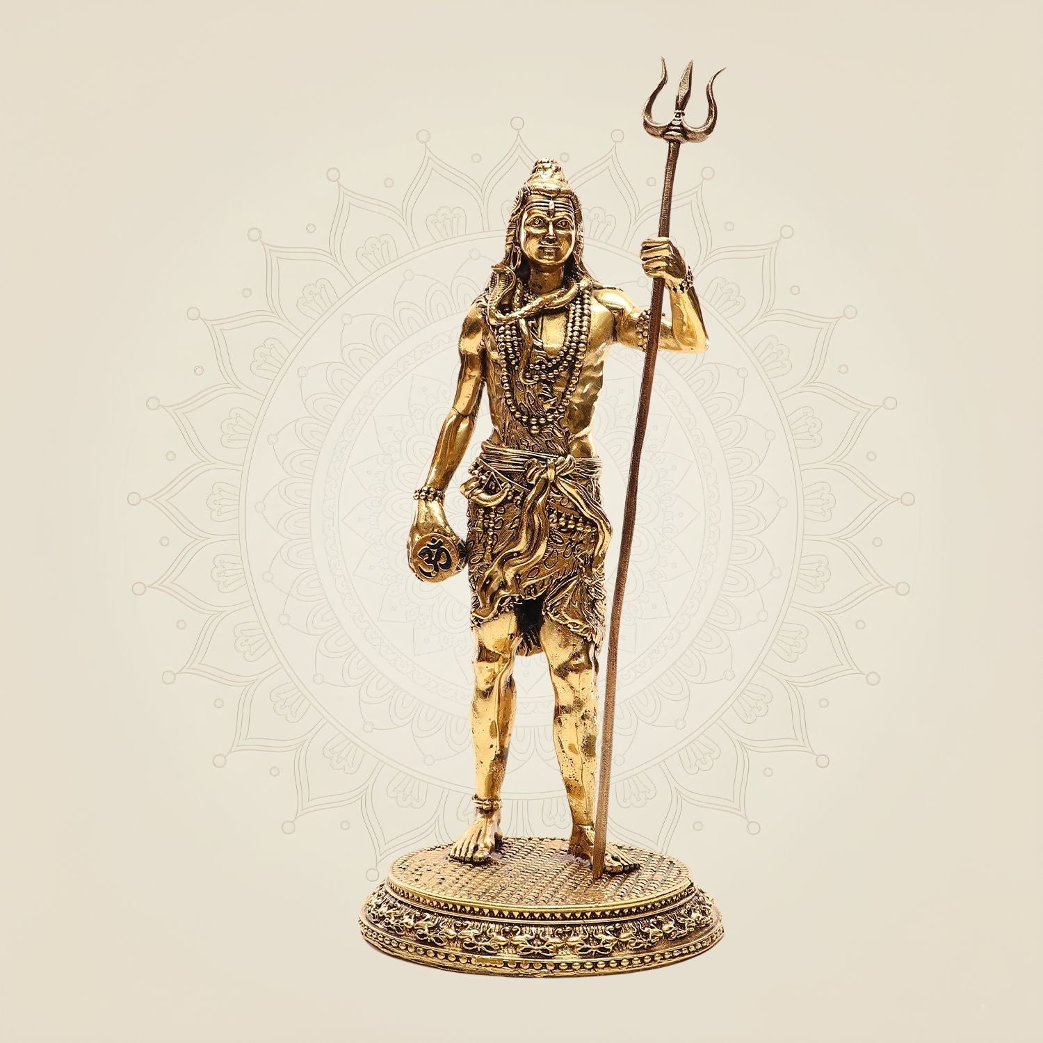 Brass Shiva Idol Standing Pose with Trishul • Divine 7.5" Shiv Murti