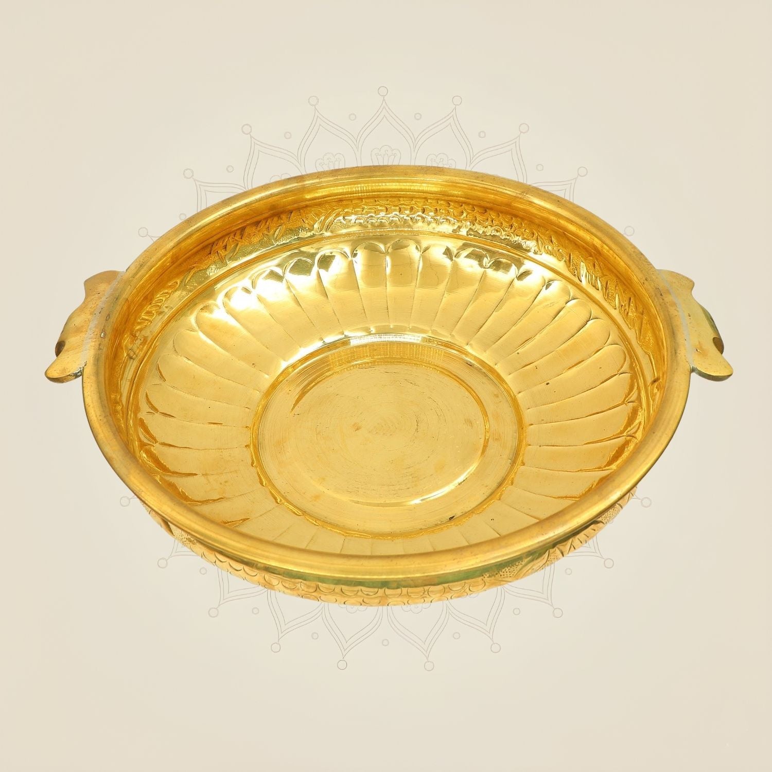Handmade Brass Urli Bowl with Handles | Flower Decoration & Pooja Decor