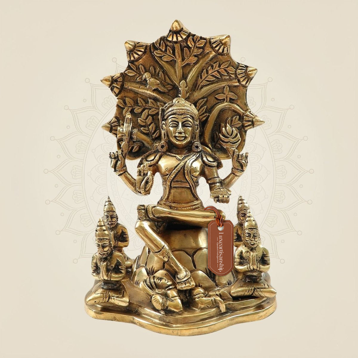 Handcrafted Brass Dakshinamurthy Idol 8.5" – Shiva as Supreme Teacher Statue