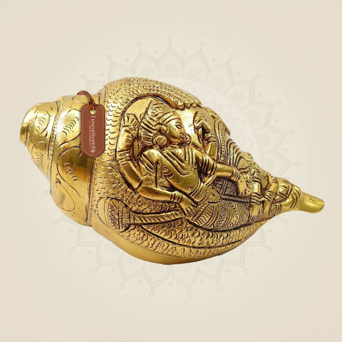 Vishvarupa Blowing Brass Shankh 2.5" – Spiritual Décor for Positivity