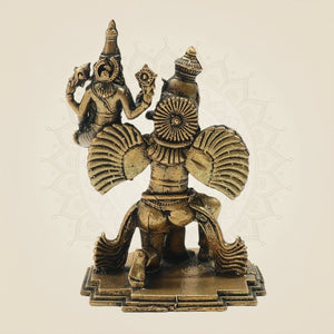 Panchaloha Vishnu–Lakshmi on Garuda Bronze Idol - Luxeartisanship