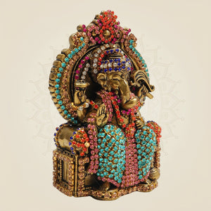 Brass Chaturbhuj Ganesha Idol