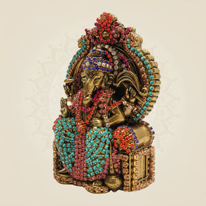 Brass Chaturbhuj Ganesha Statue