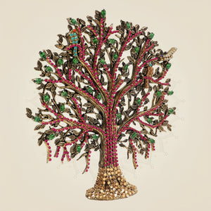Brass Kalpavriksha Tree with Fine Rhinestone Jewellery Work