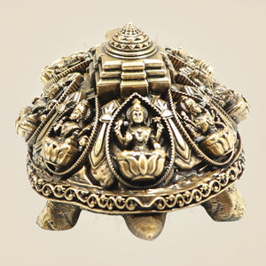 Brass Ashtalakshmi Shree Yantra Tortoise Statue