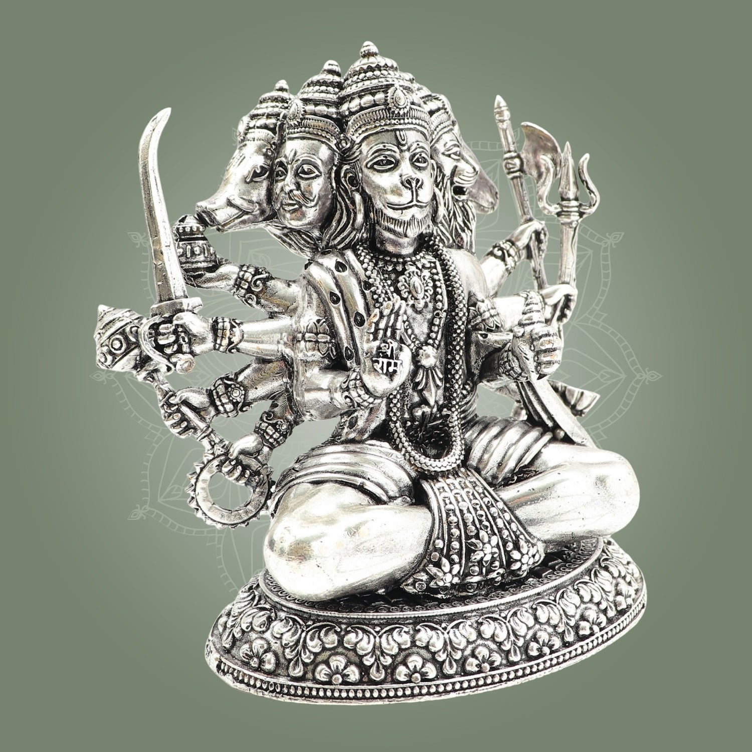 Brass Silver Hanuman Idol