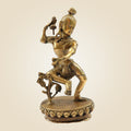 Brass Nepalese Style Dancing Shiva Idol – Handcrafted Nataraja Murti - 9.25"