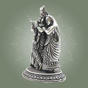 Brass Silver Radha Krishna Murti
