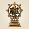 Divine Brass Panchaloha Chakrathalwar Sudarshanar Idol – Vishnu’s Protector Form - 9.5"