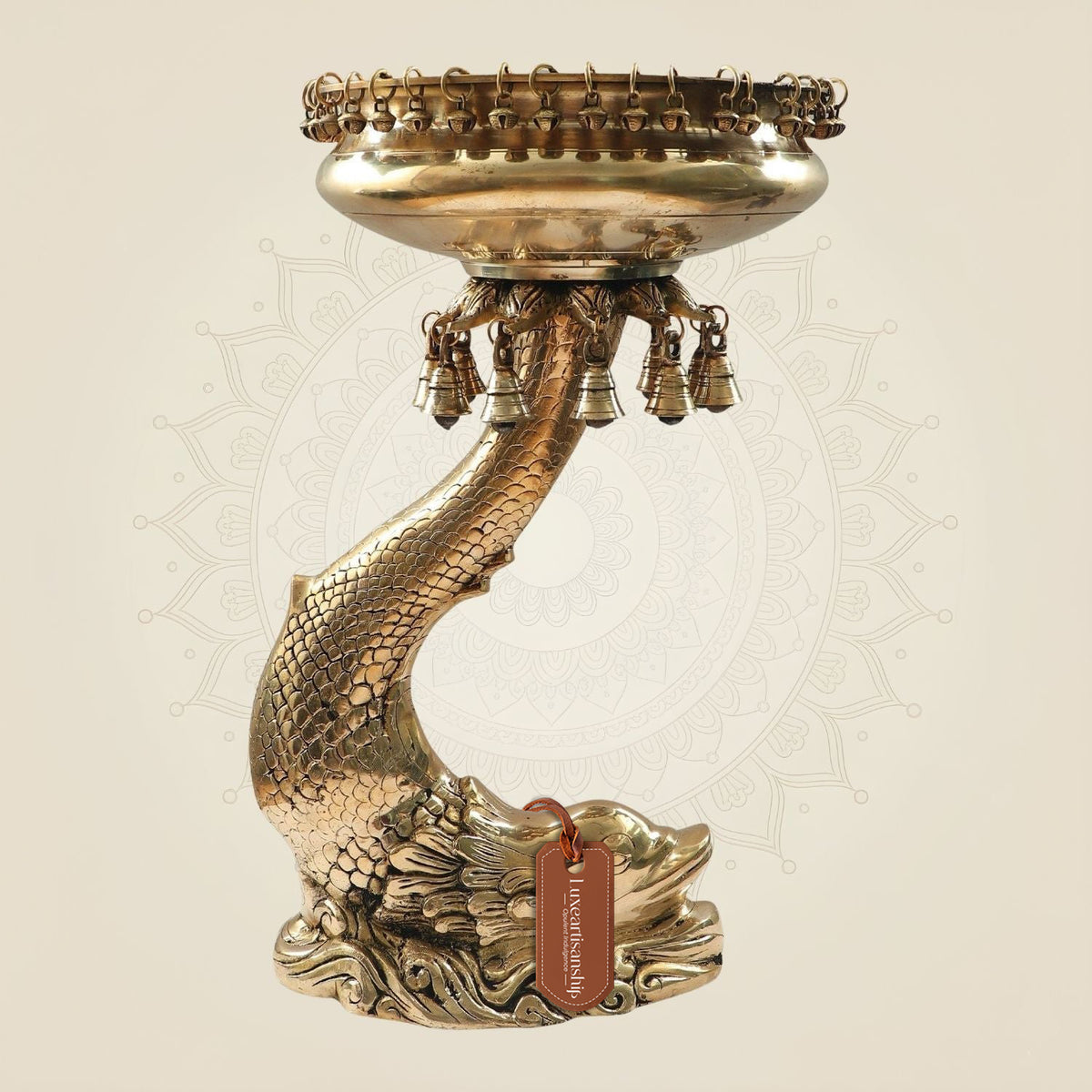 Brass Fish Urli - Amazing Handcrafted Art Large Size Decorative Bowl 23"