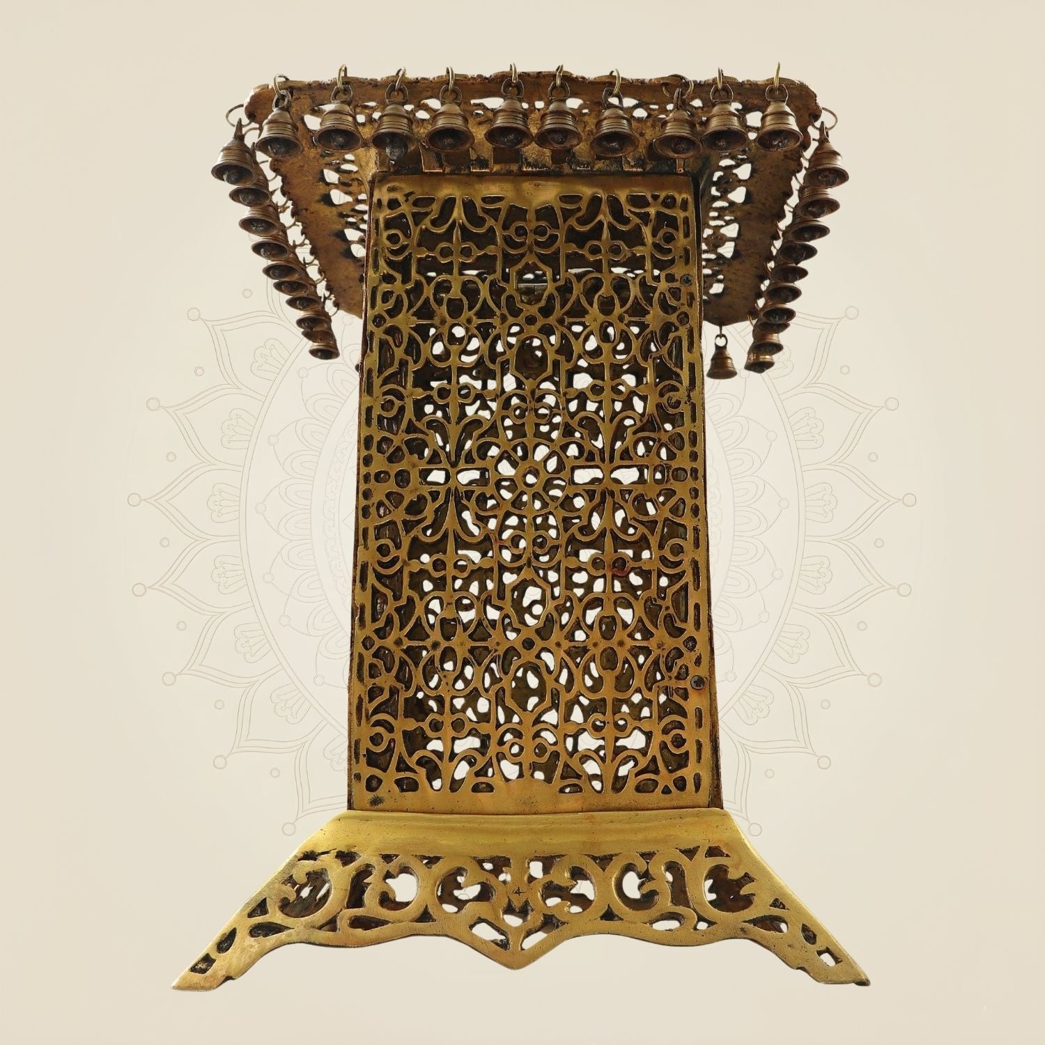 Handcrafted Brass Chowki Table 20.5" – Perfect Altar for Deities & Pooja