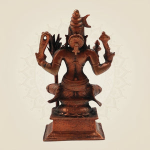 4" Goddess Lalita Devi Rajarajeshwari Idol – Handcrafted Copper Statue of Divine Grace - Luxeartisanship