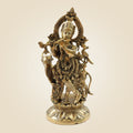 Lord Krishna Brass Idol – Murari Krishna with Cow Handcrafted Murti 12"