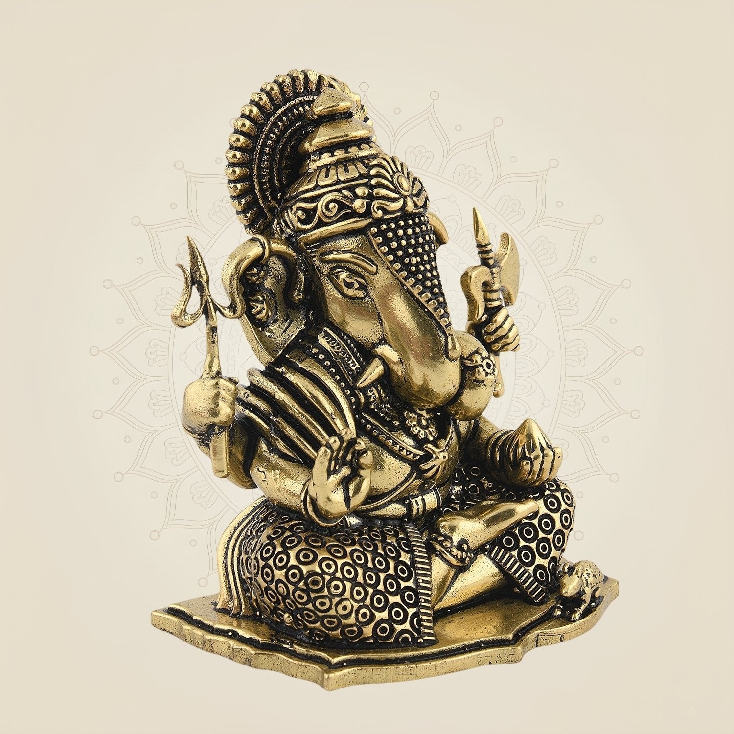 Brass Ganesha Idol 4" – Superfine & Unique Handcrafted Statue for Worship