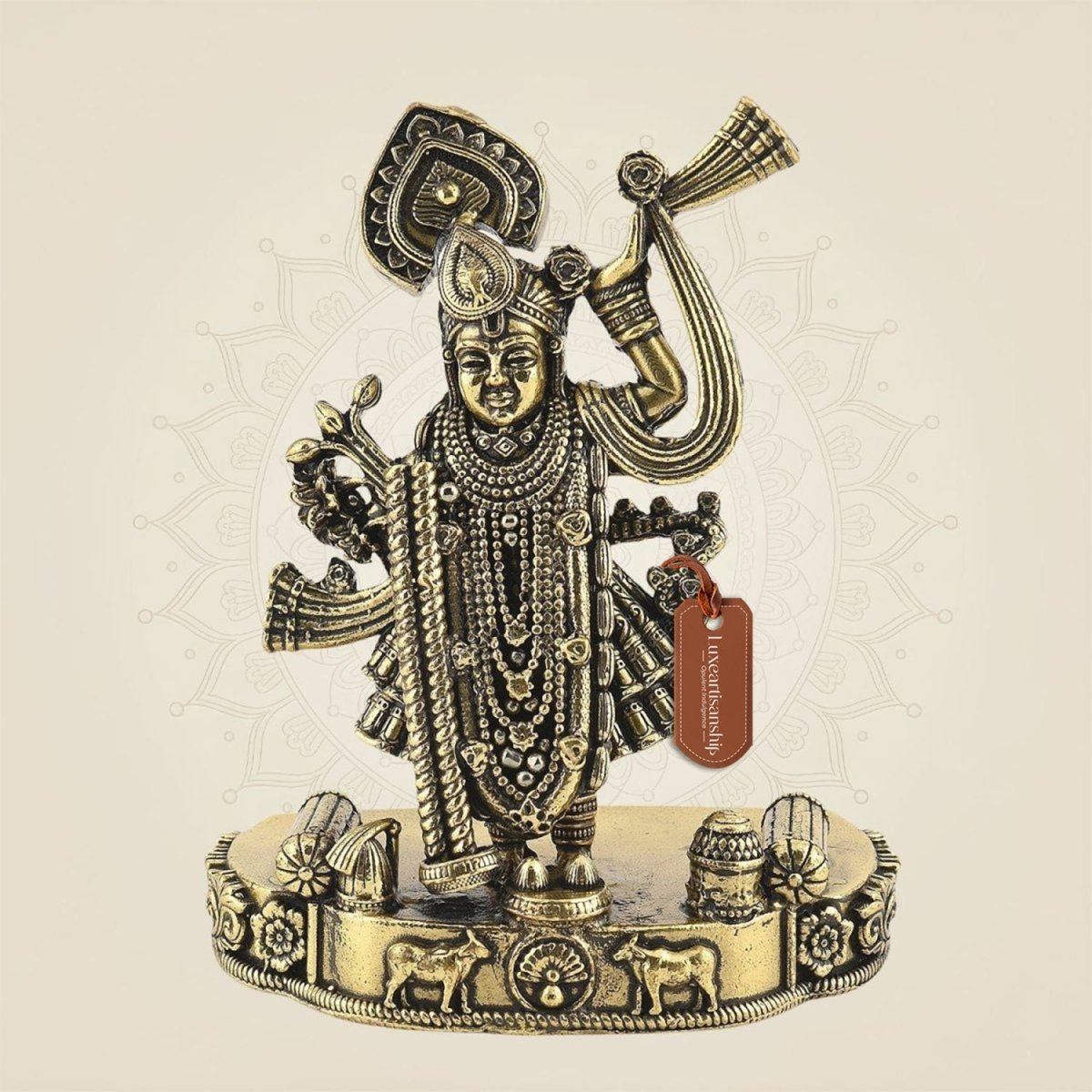 Shreenath Ji Brass Idol – 4.25" Devotional Figurine Divine for Sacred Ambience
