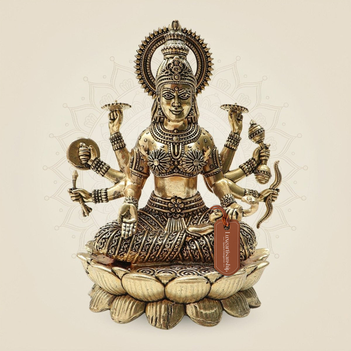 Brass Superfine Vijaya Lakshmi Idol 7" – Handcrafted for Devotion & Harmony