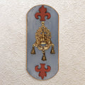 Lord Ganesha Wall Frame 16.5" – Brass Idol with Bell in Wooden Decor Art
