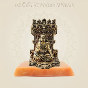 Raghavendra Swamy brass Idol on gemstone